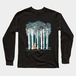 Fox in the forest watercolor style Long Sleeve T-Shirt